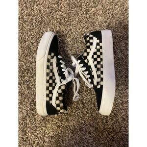 Vans Old Skool Primary Checkerboard Fur Sz Men 6.0, Women 7.5